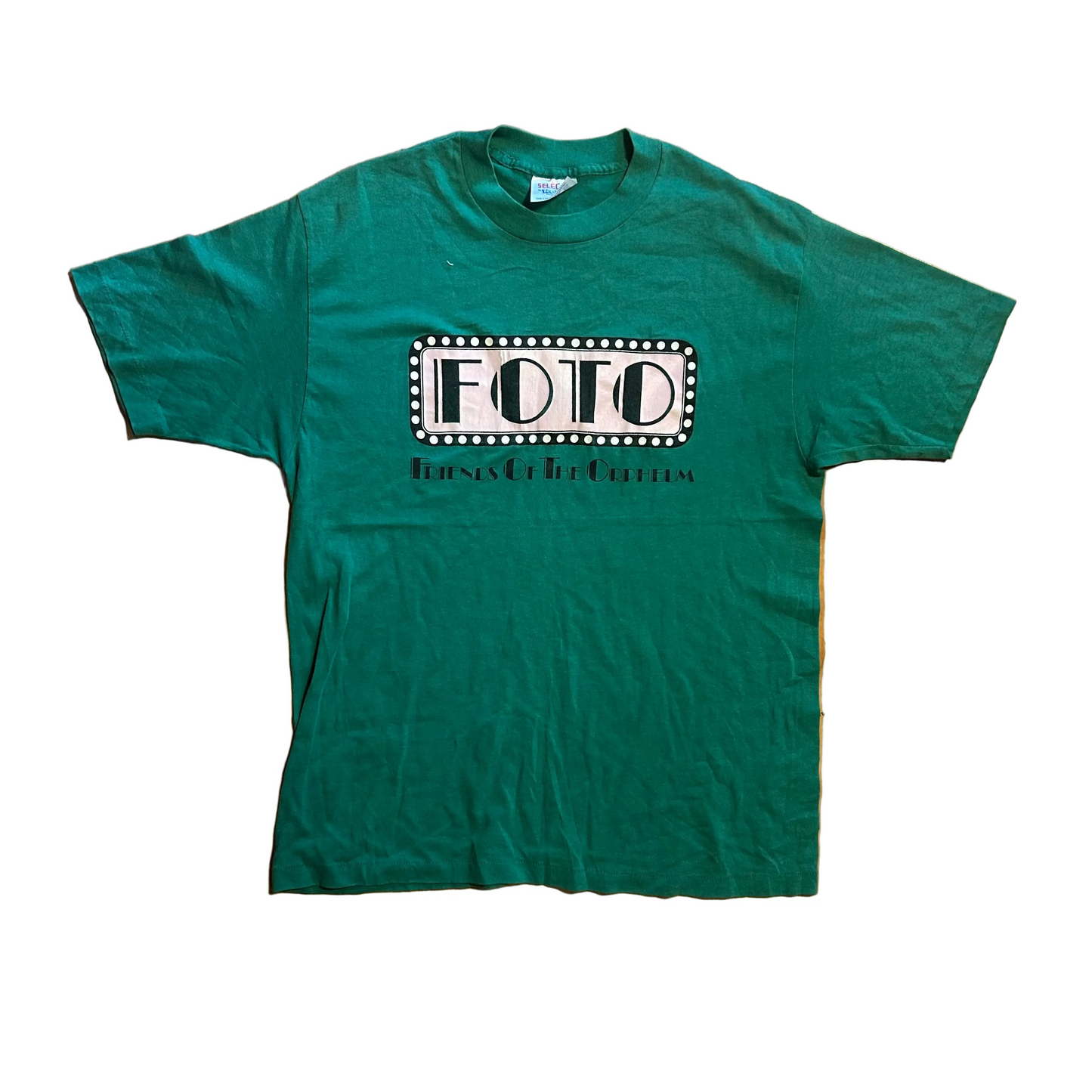 80/90’s Selec T FOTO Friends of the Orpheum Green Tshirt - Small - 19" x 26"
