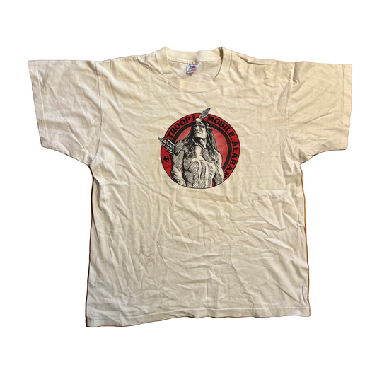 90's FOTL Troop 1 Mobile Alabama White Tshirt - Large - 23" x 27"