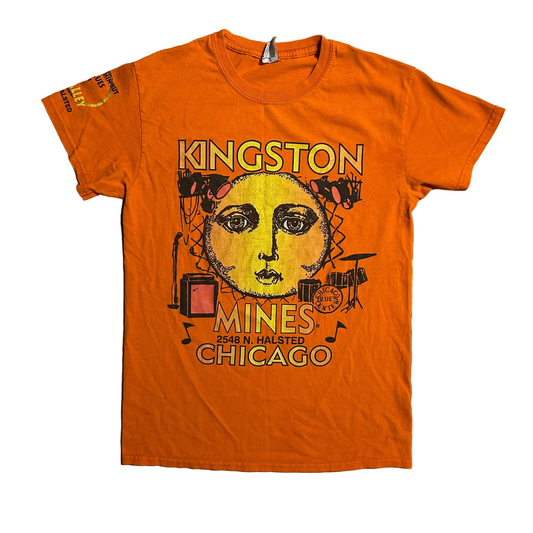 Kingston Mines Chicago Orange Blues Tshirt - Small - 18" x 26"