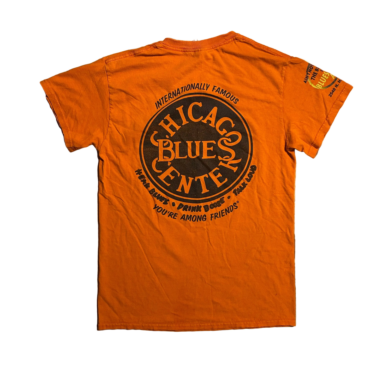 Kingston Mines Chicago Orange Blues Tshirt - Small - 18" x 26"