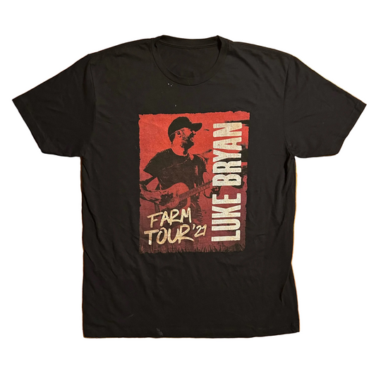 Luke Bryan 2021 Farm Tour Country Black Tshirt - Large - 23" x 31"