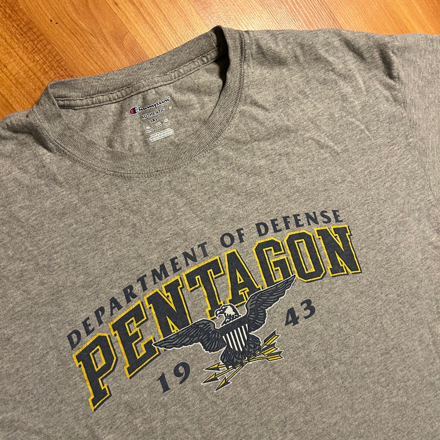Champion Department of Defense Pentagon Grey Tshirt - XLarge - 24" x 29"