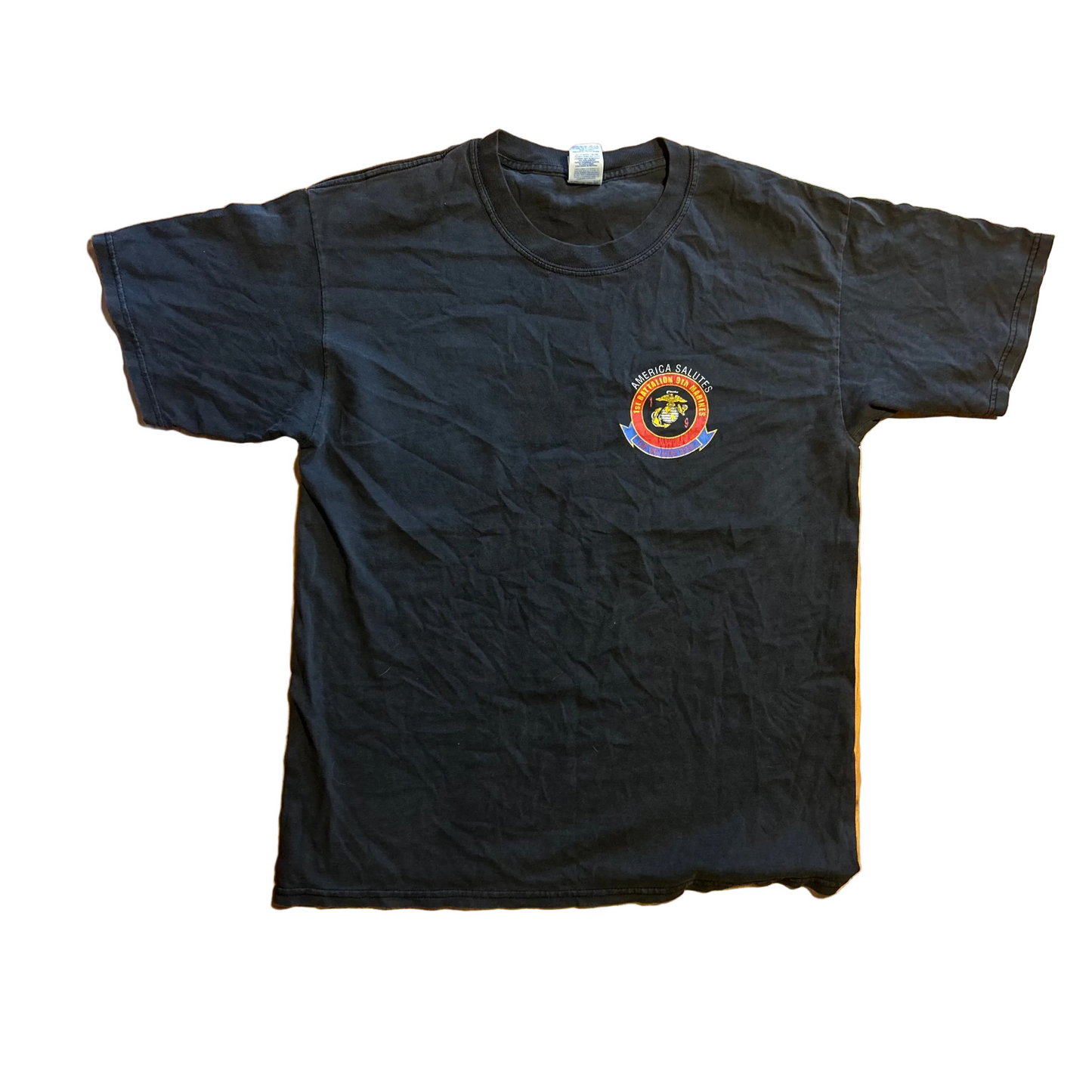 Gildan America Salutes Walking Dead Marines Black Tshirt - Large - 22" x 29"