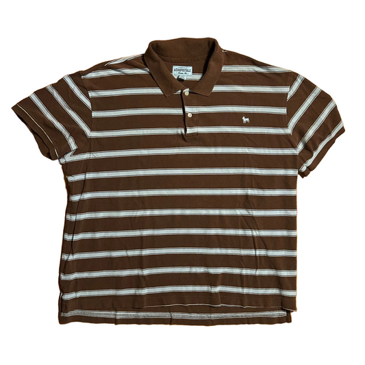 Aeropostale Brown Blue Polo Collared Shirt - XLarge - 26" x 30"