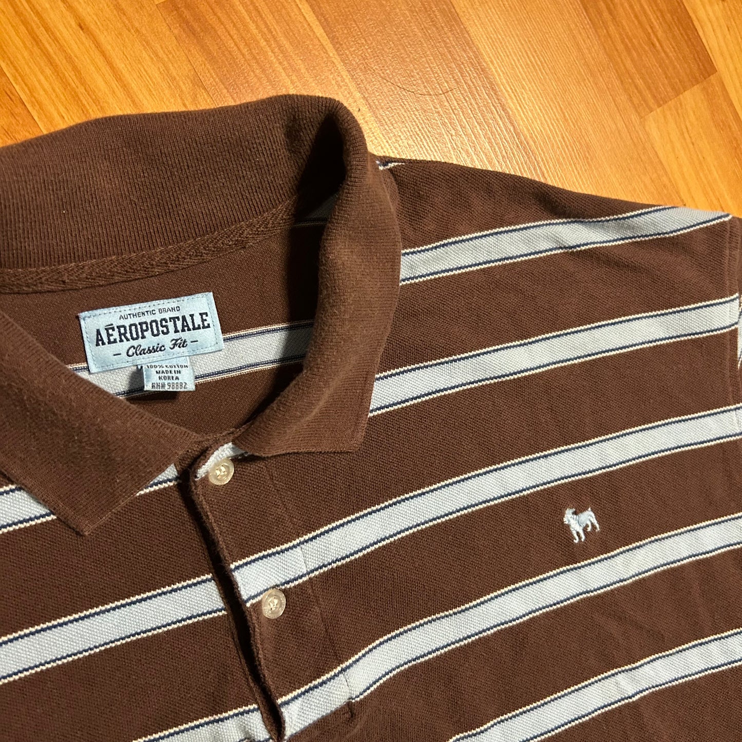 Aeropostale Brown Blue Polo Collared Shirt - XLarge - 26" x 30"