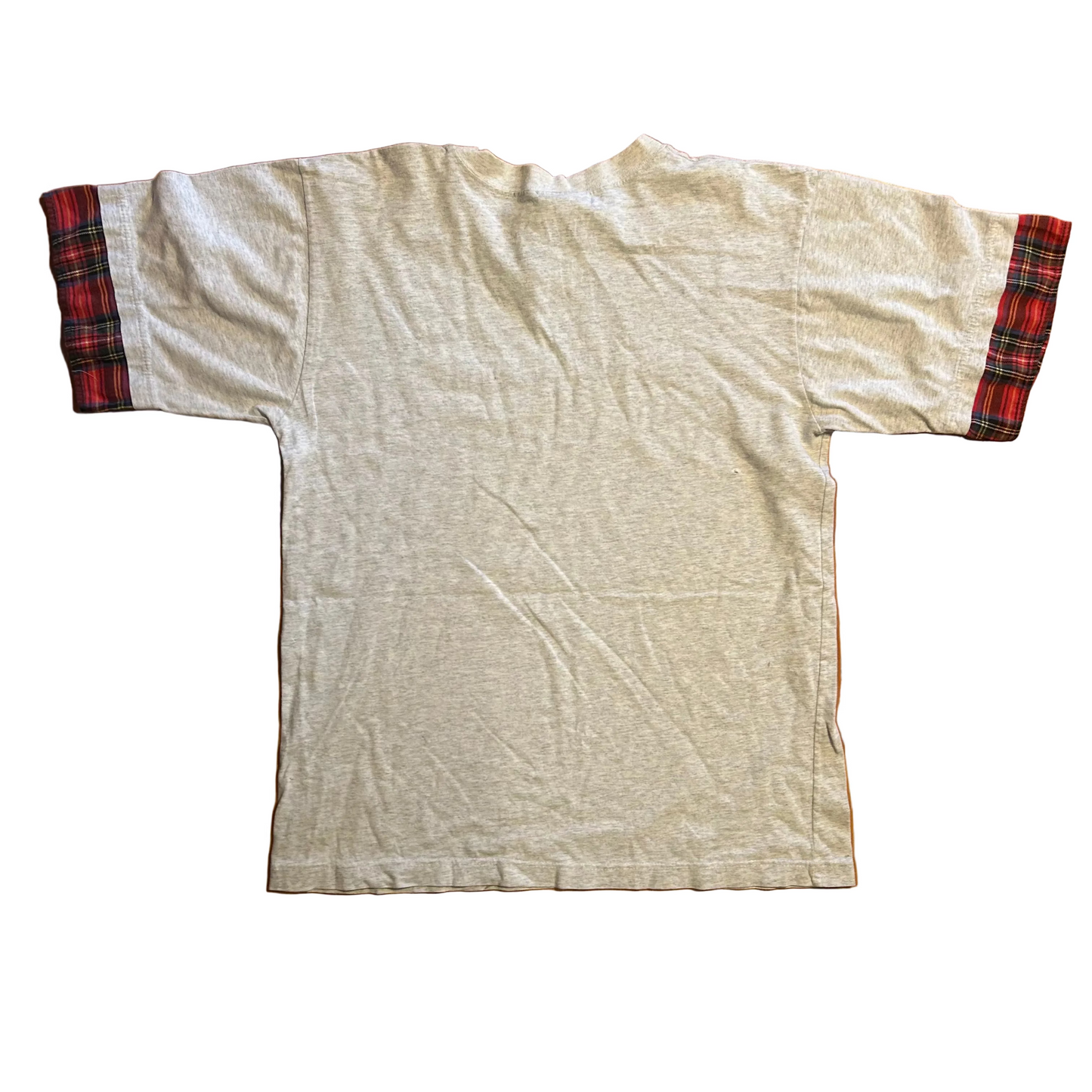 90’s Universal Studios Multicolor Flannel Sleeved Grey Tshirt - Large - 21" x 29"