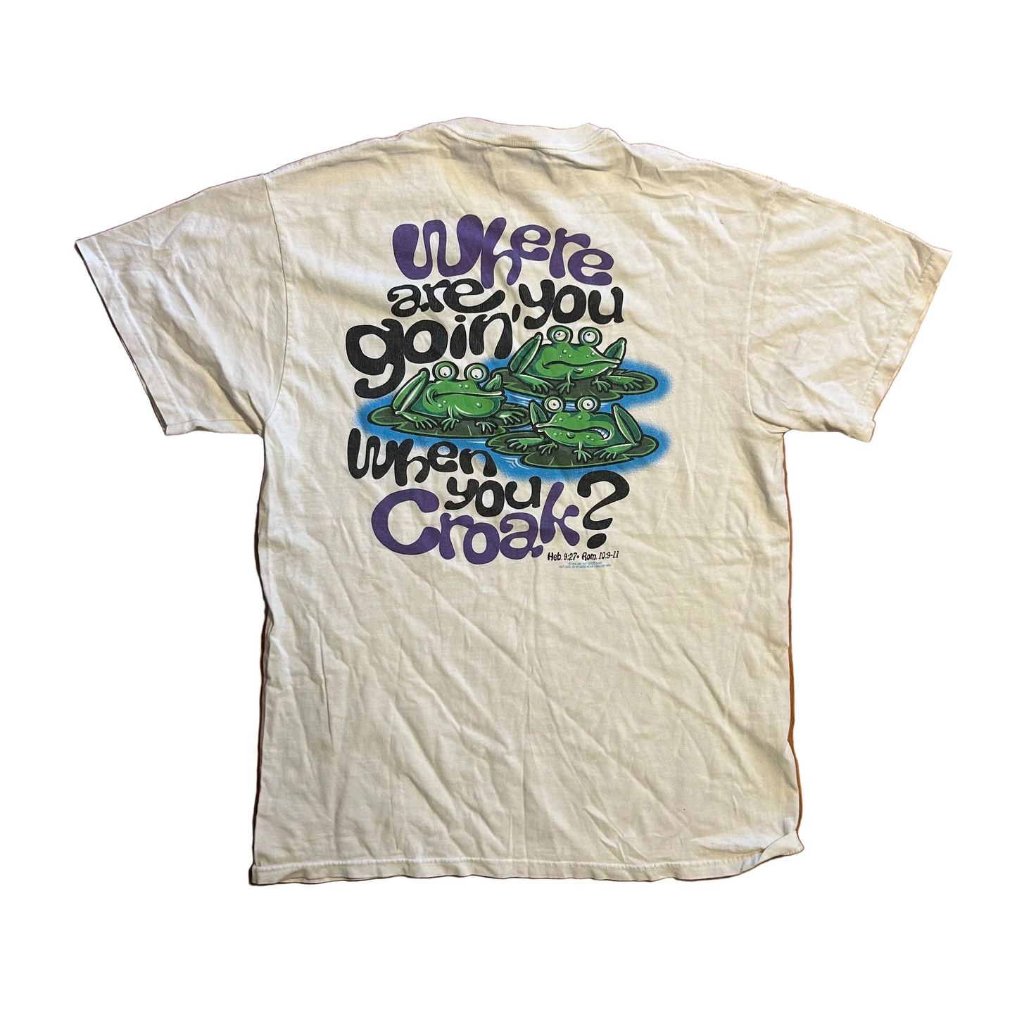 Delta Pro Where are you Going when you Croak White Tshirt - Medium - 21" x 29.5"
