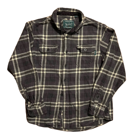 Woolrich Grey Button Up Flannel Shirt - Large - 22.5" x 29"