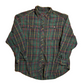 Green Navy Button Up Flannel Shirt - Large - 23" x 29"