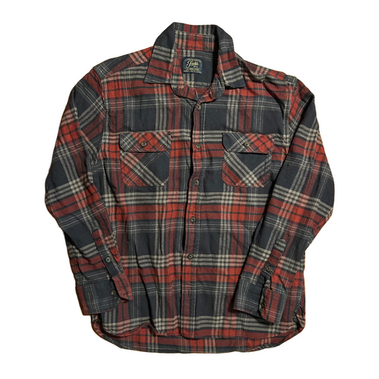 Jacks Mfg Red Flannel Cotton Button Up Shirt - Large - 23" x 30"
