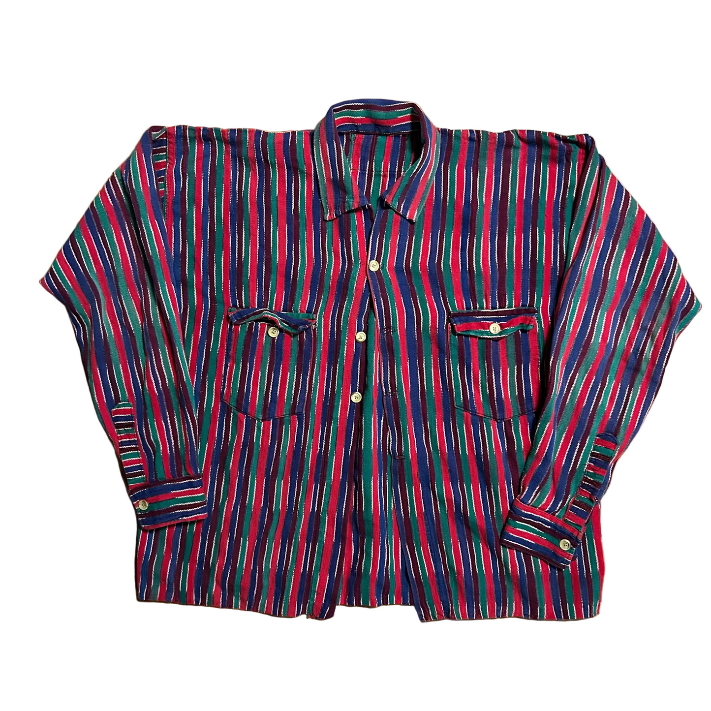 Multicolor Cotton Button Up Shirt - Large - 22.5" x 24"