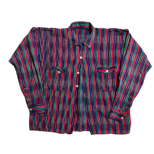 Multicolor Cotton Button Up Shirt - Large - 22.5" x 24"
