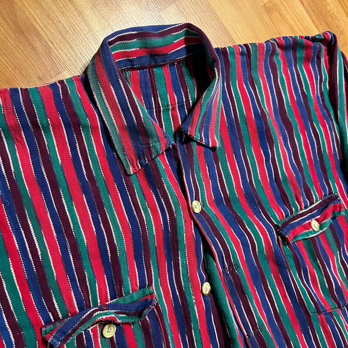 Multicolor Cotton Button Up Shirt - Large - 22.5" x 24"
