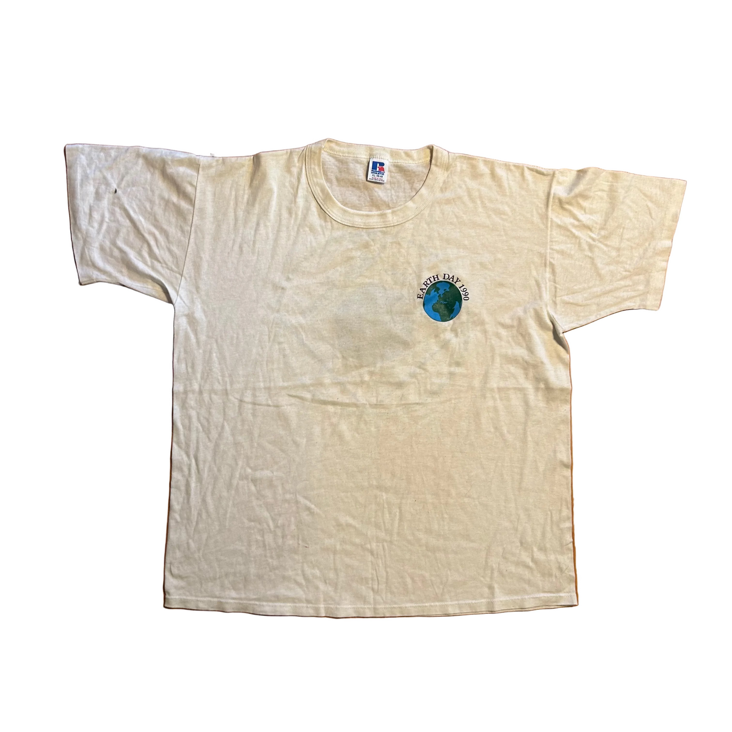 80/90’s Russell Athletic Save The Rain Forests Earth Day 1990 White Tshirt - Large - 23" x 27"