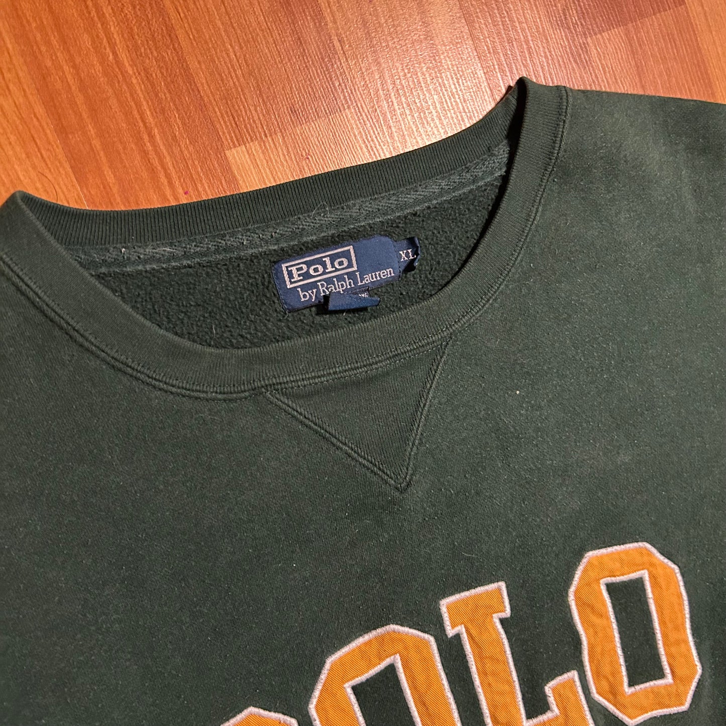 Polo Ralph Lauren Green Spellout Crewneck Sweatshirt - XLarge - 29.5" x 29"