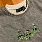 Bobbie Brooks Grey Christmas Tree Embroidered Crewneck Sweatshirt - Large - 22" x 27"