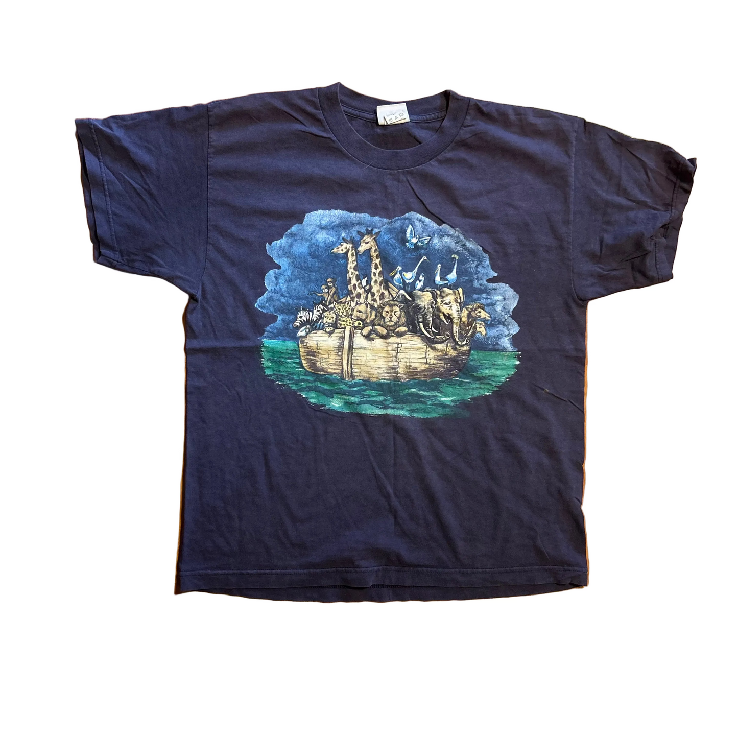 Simply Basic Noah’s Ark Navy Blue Tshirt - Medium - 20" x 26"