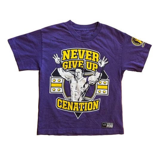 WWE Never Give Up John Cena Purple Tshirt - XSmall - 16.5" x 22.5"