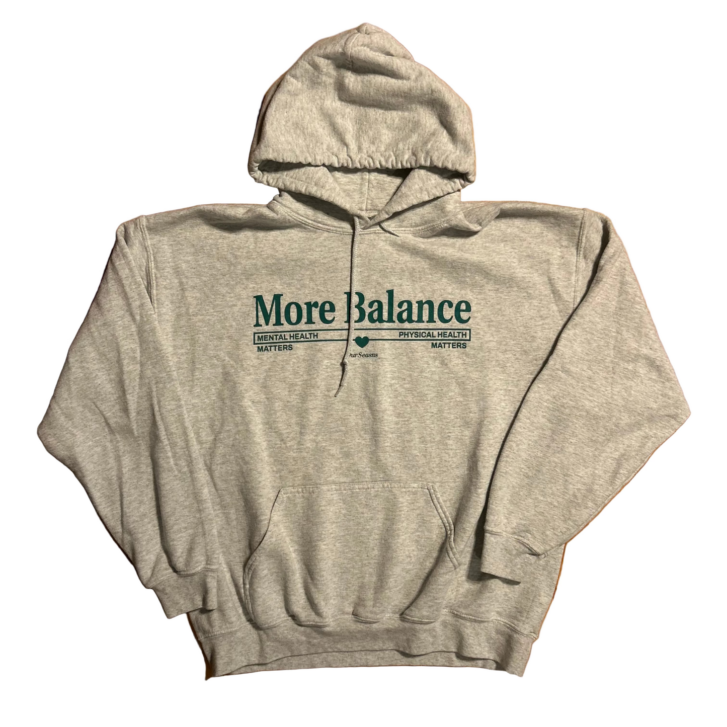More Balance OurSeasns Grey Hoodie Sweatshirt - Large - 23" x 26.5"