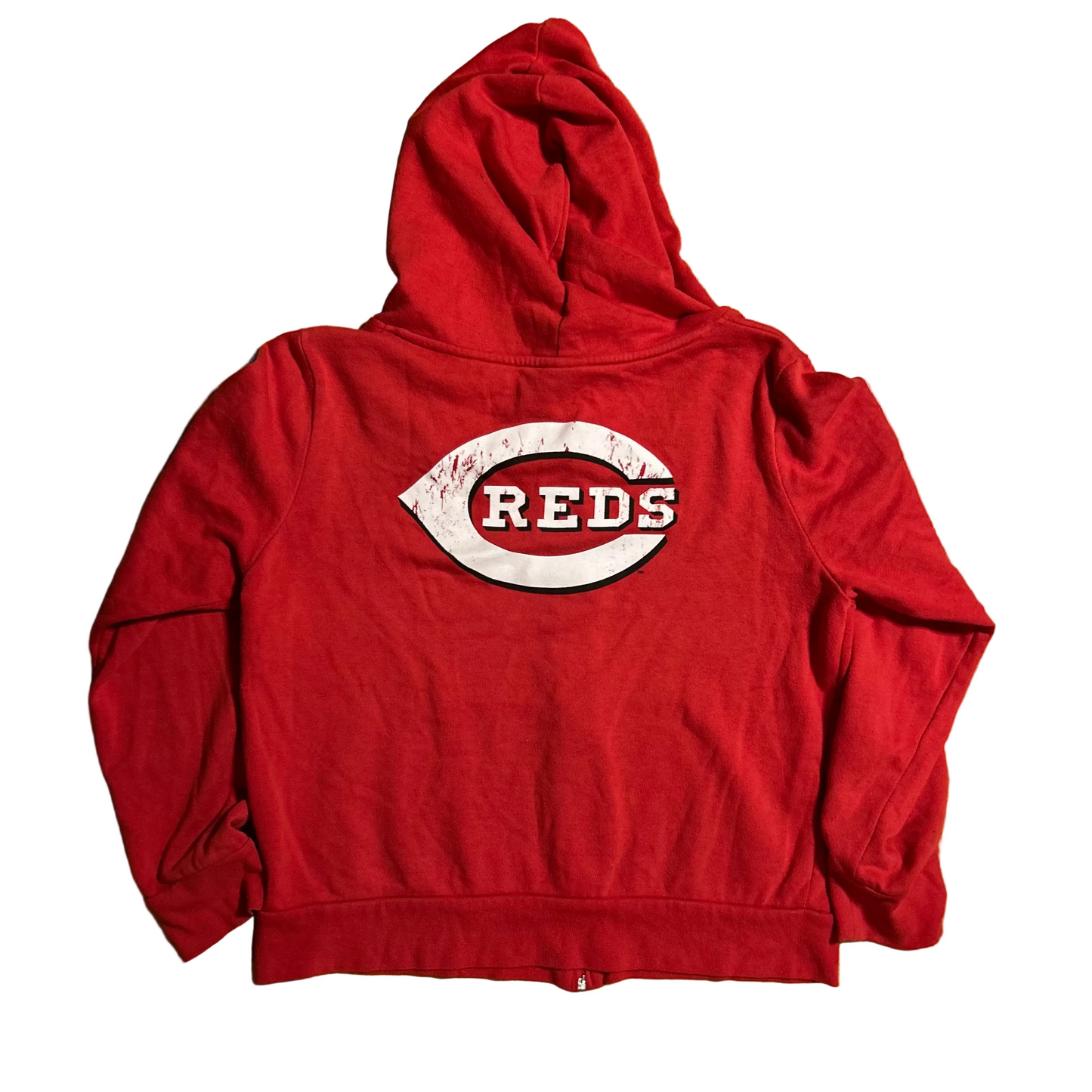 Cincinnati Reds MLB Baseball Red Zip Up Hoodie Sweatshirt - Large - 22" x 24"