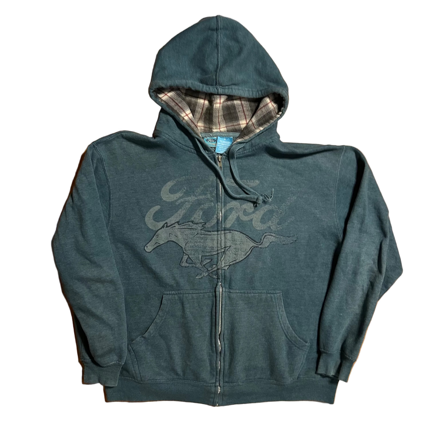 Ford Teal Zip Up Hoodie Sweatshirt - XLarge - 24" x 25"