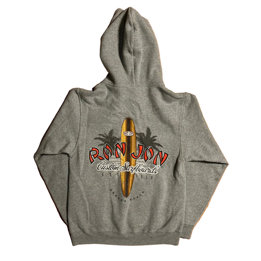 Ron Jon Surf Shop Orange Beach Grey Hoodie Sweatshirt - Small - 19" x 25"