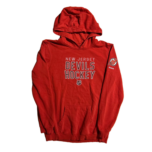 Reebok New Jersey Devils NHL Hockey Red Hoodie Sweatshirt - Medium - 20" x 28"