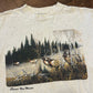 90’s Oneita Elk Nature New Mexico White Grey Tshirt - Medium - 21" x 26"
