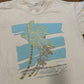 80/90’s Beach Deisgn Grey White Tshirt - Large - 22.5" x 27"