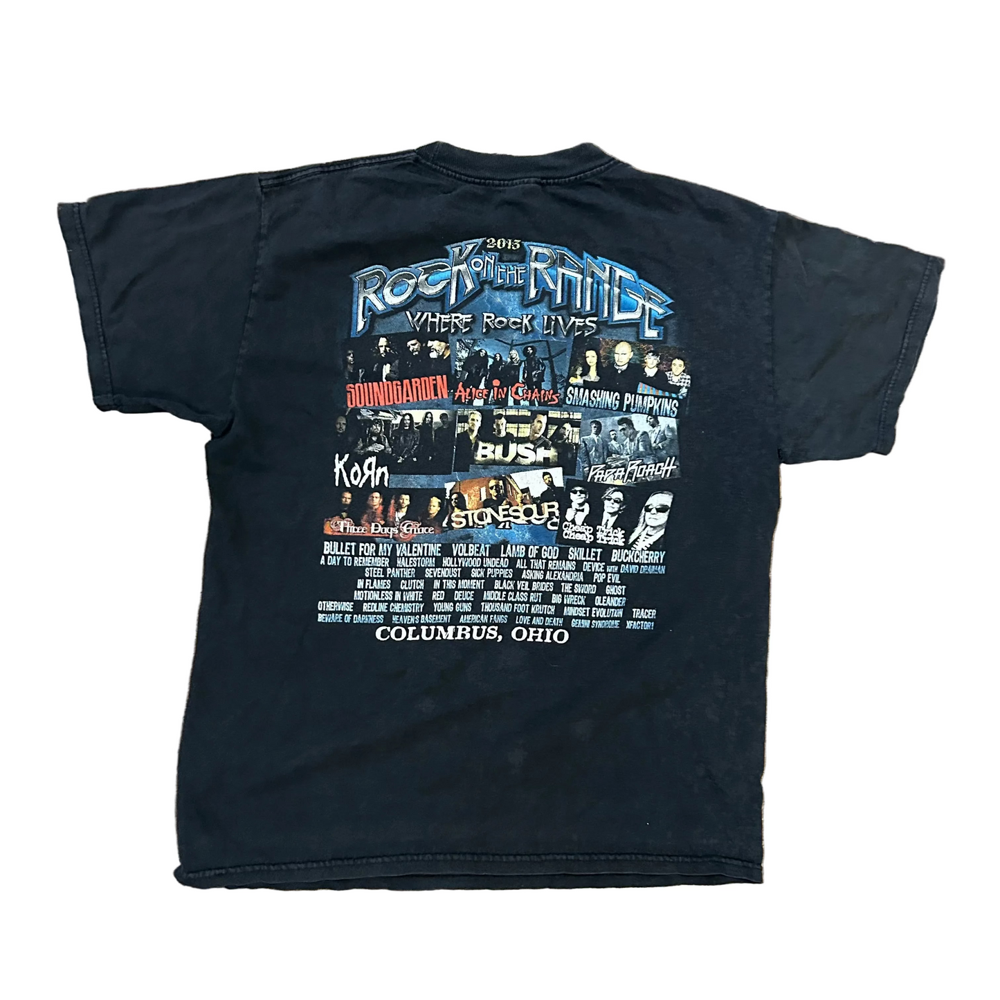 2013 Rock on the Range Black Band Music Tshirt - Medium - 20" x 25"