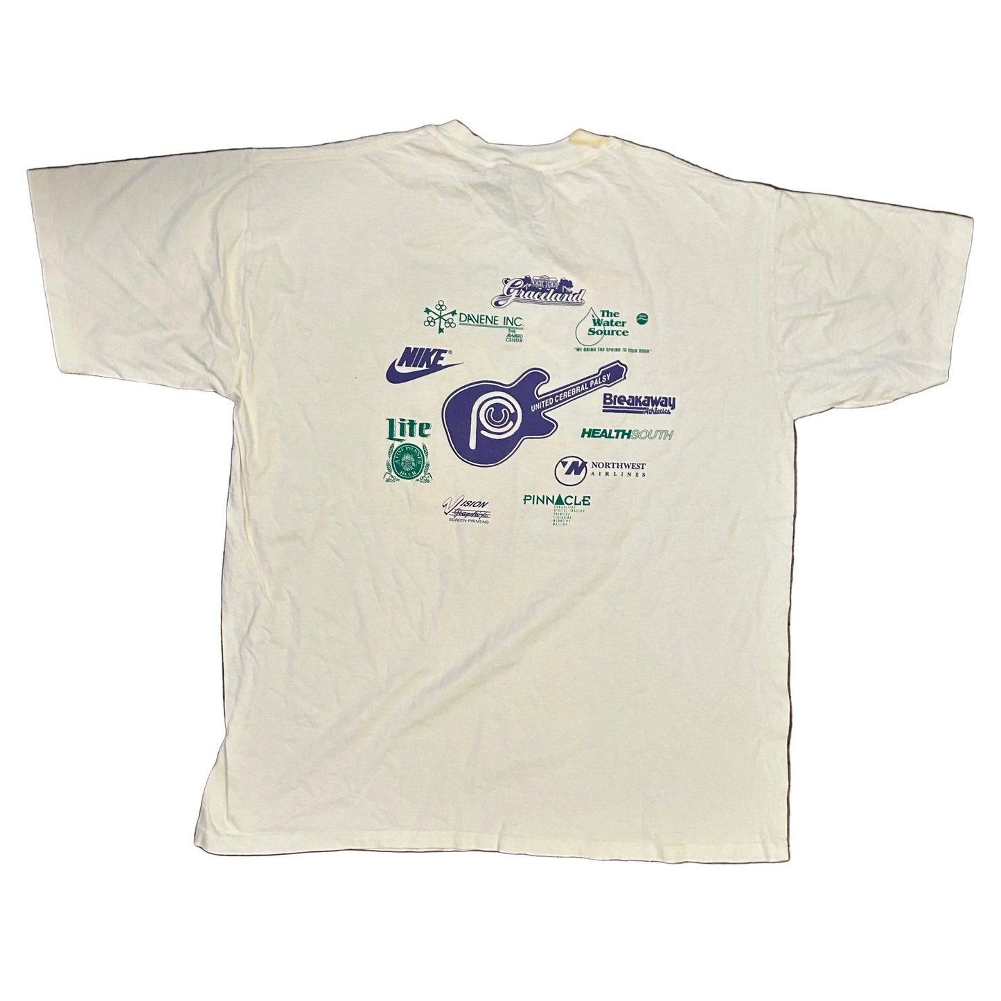 90’s Allsport Elvis Presley 5k Running Memphis White Tshirt - XLarge - 25" x 32"