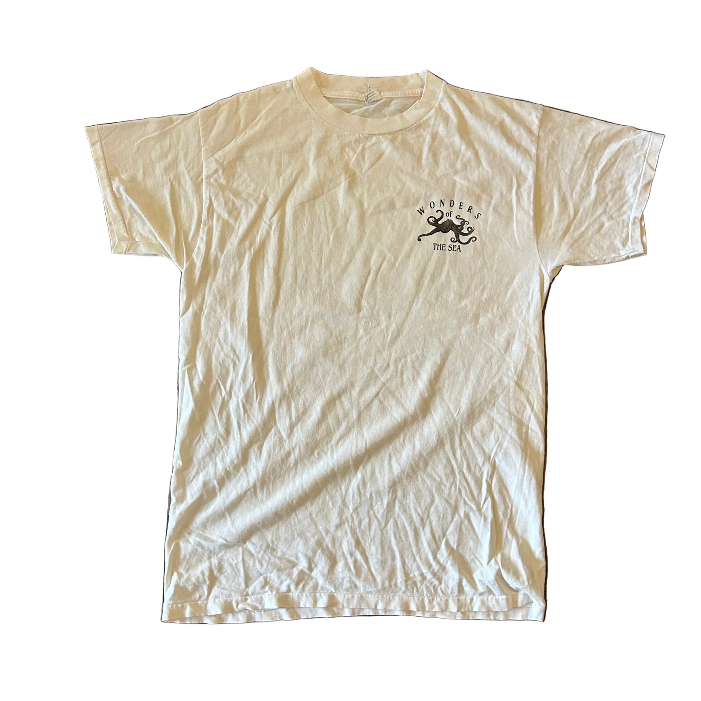 90’s The Nature of Things Wonders of the Sea White Tshirt - Medium - 21" x 30"