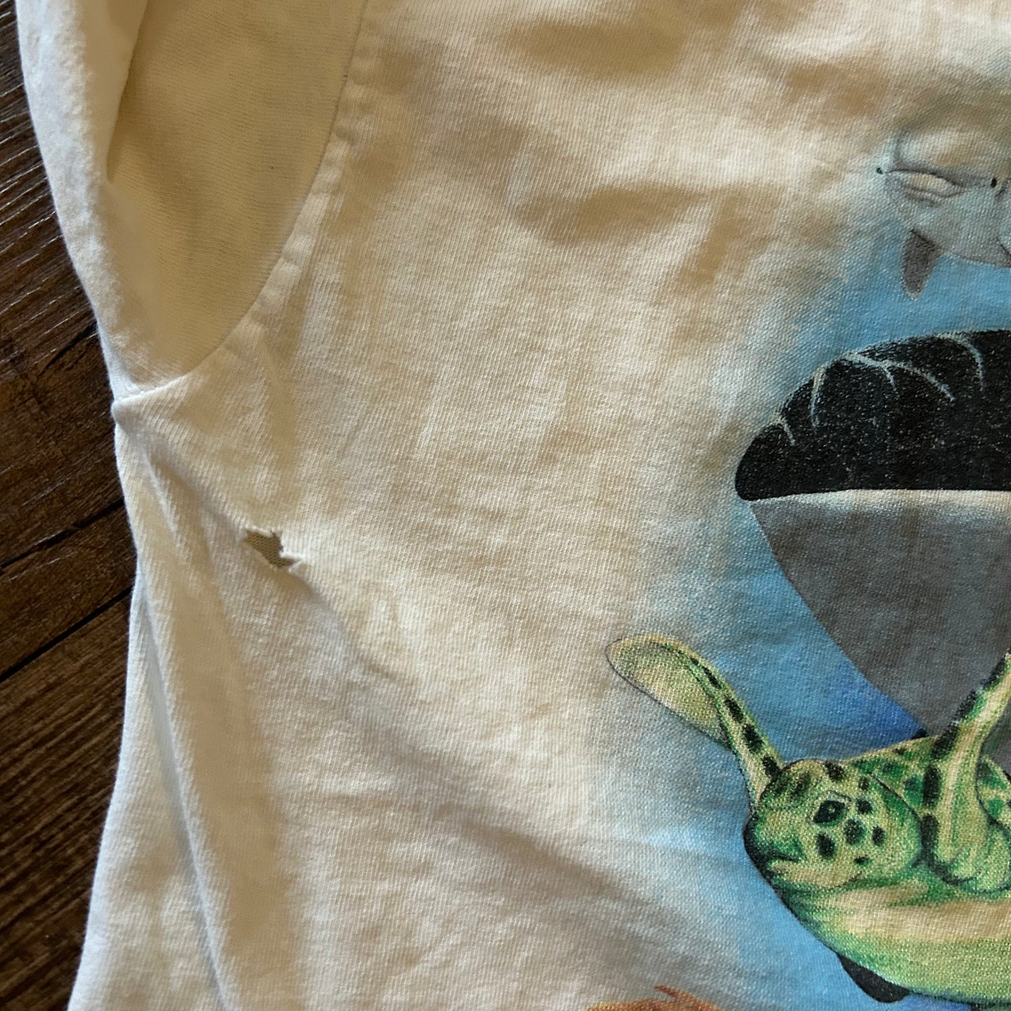 90’s The Nature of Things Wonders of the Sea White Tshirt - Medium - 21" x 30"