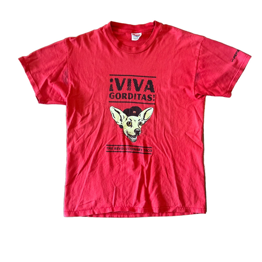 Hanes Heavyweight Viva Gorditas Taco Bell Red Tshirt - Medium - 21" x 29"