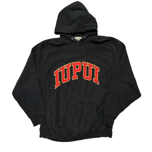 Steve and Barry’s IUPUI Black Red Hoodie Sweatshirt - Medium - 21" x 28"