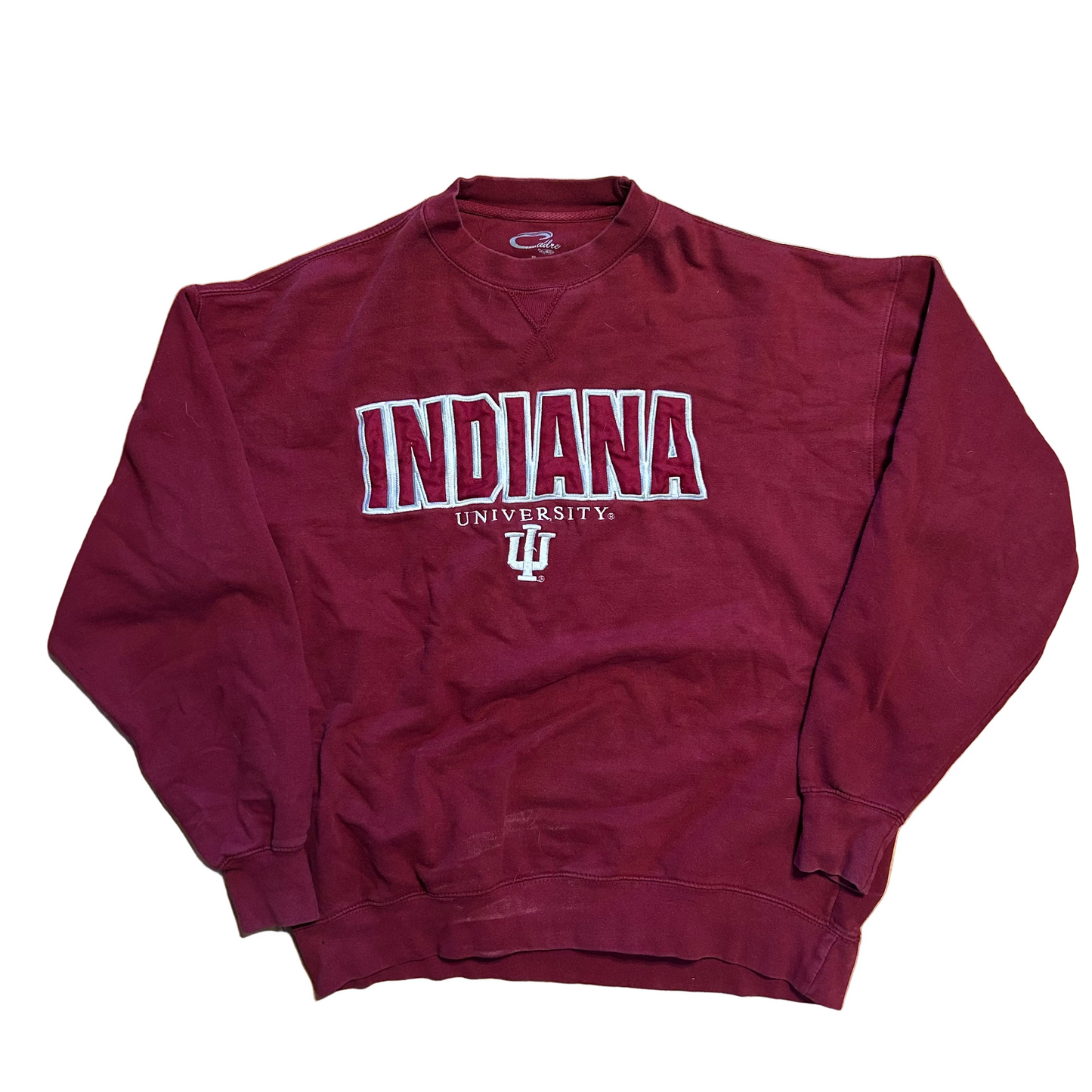 Indiana University IU Hoosiers Red Maroon Crewneck Sweatshirt - XLarge - 25" x 25"