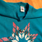 90's FOTL Teal Blue Star Design Crewneck Sweatshirt - XLarge - 24" x 24.5"