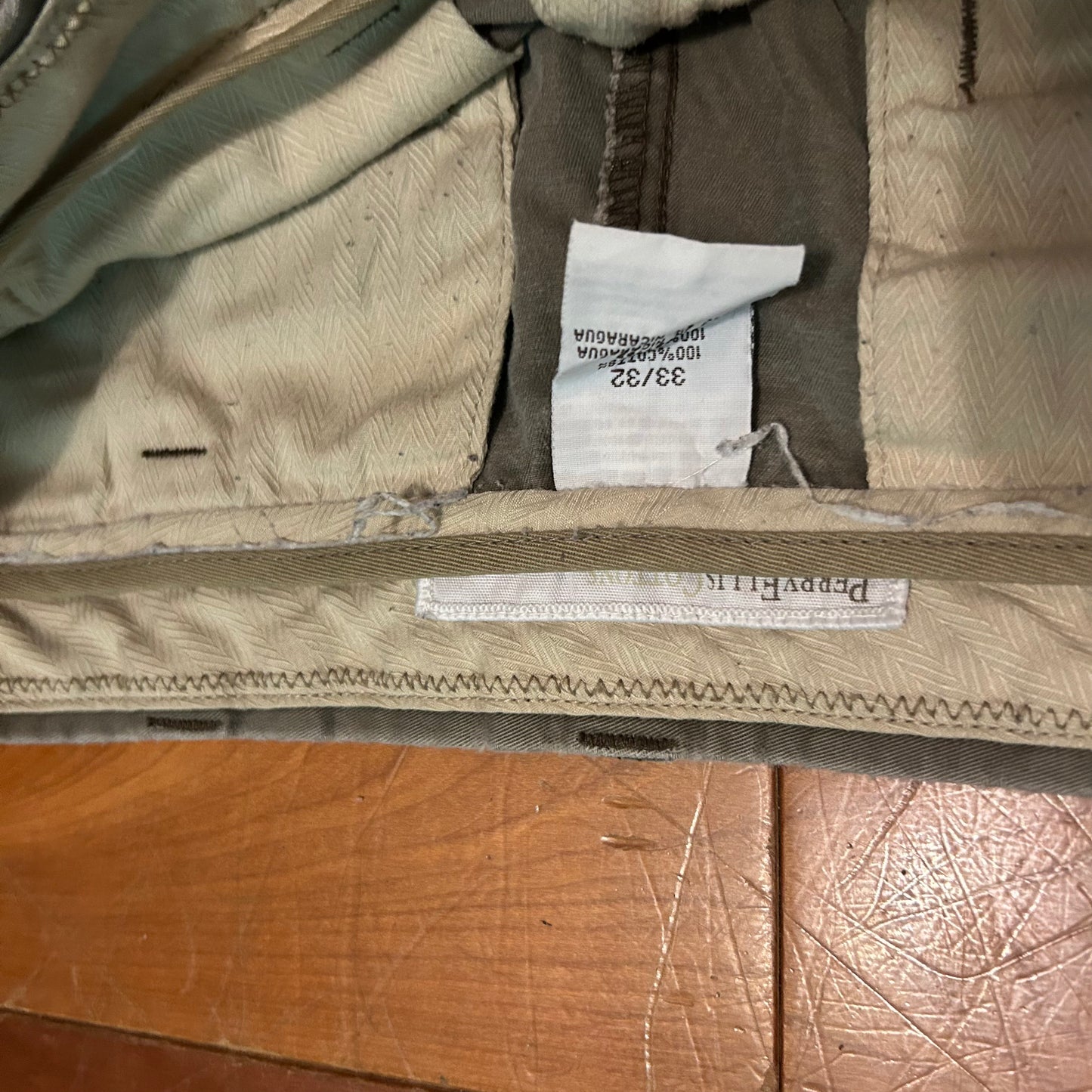 Perry Ellis Cotton Grey Brown Pants - 32" x 30"