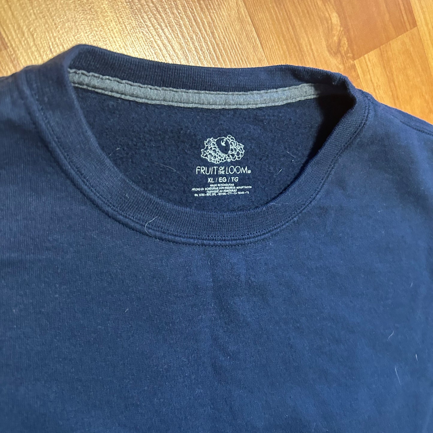 FOTL Navy Blue Blank Crewneck Sweatshirt - Large - 23.5" x 26.5"