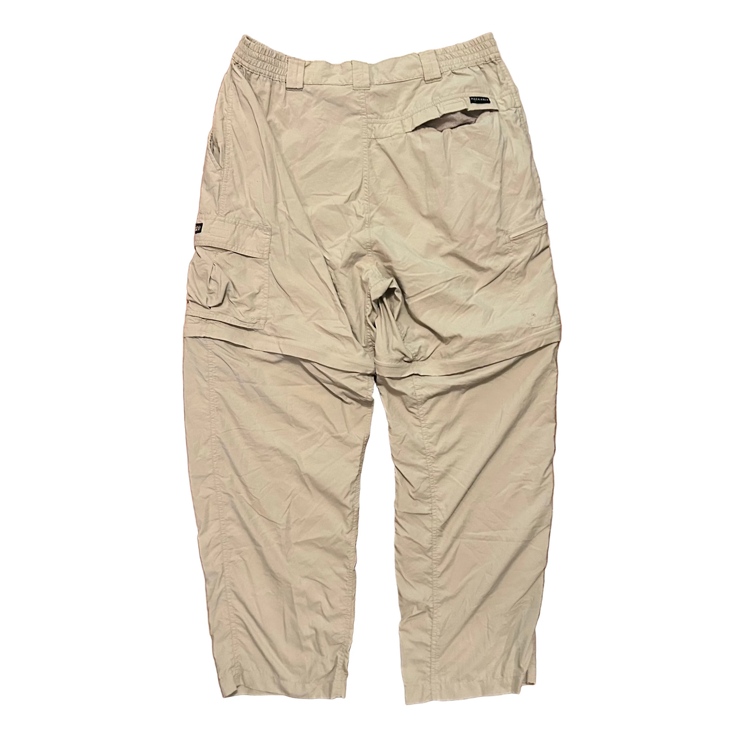 Columbia Nylon Khaki Tan Zip Off Shorts Pants - 33" x 29"