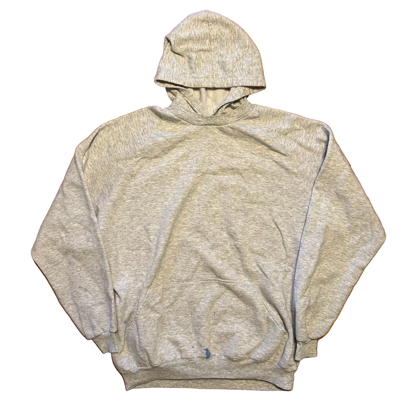 80/90's Grey Blank Painter Hoodie Sweatshirt - Large - 23.5" x 25"