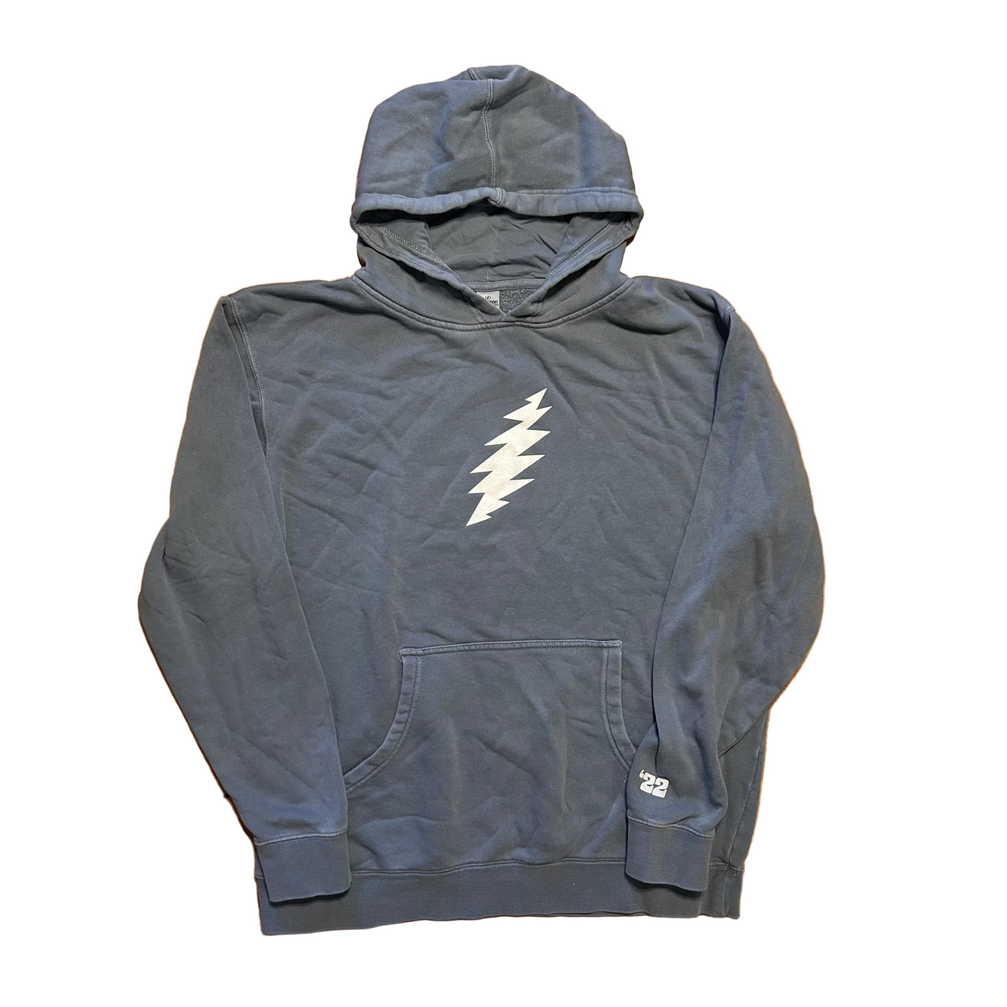 Dead and Company 2022 Tour Grateful Dead Washed Blue Hoodie Sweatshirt - XLarge - 24" x 26"