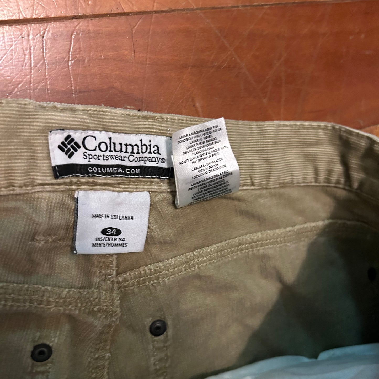 Columbia Corduroy Khaki Tan Carpenter Pants - 34" x 33.5"