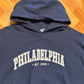 Philadelphia Navy Blue Hoodie Sweatshirt - Large - 23" x 26"