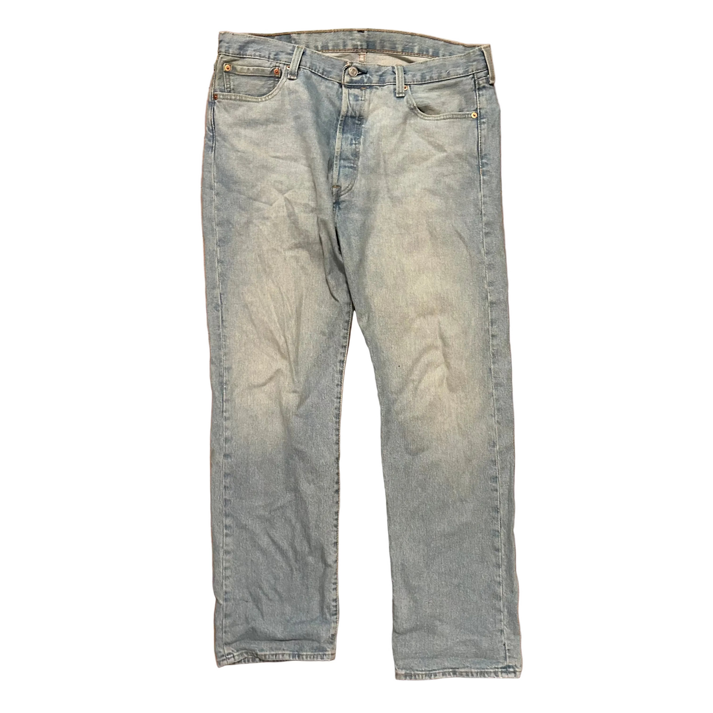 Levi 501 Button Fly Light Wash Denim Blue Jeans - 36" x 31"