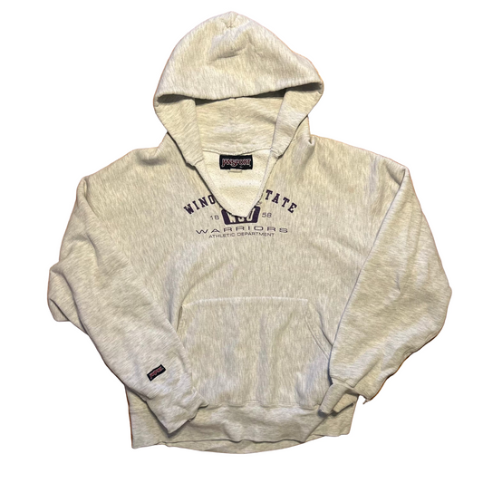 Jansport Reverse Weave Grey Hoodie Sweatshirt - XLarge - 25" x 26"