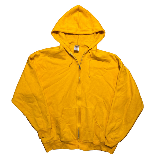 Jerzees Yellow Blank Zip Up Hoodie Sweatshirt - XLarge - 24" x 27"