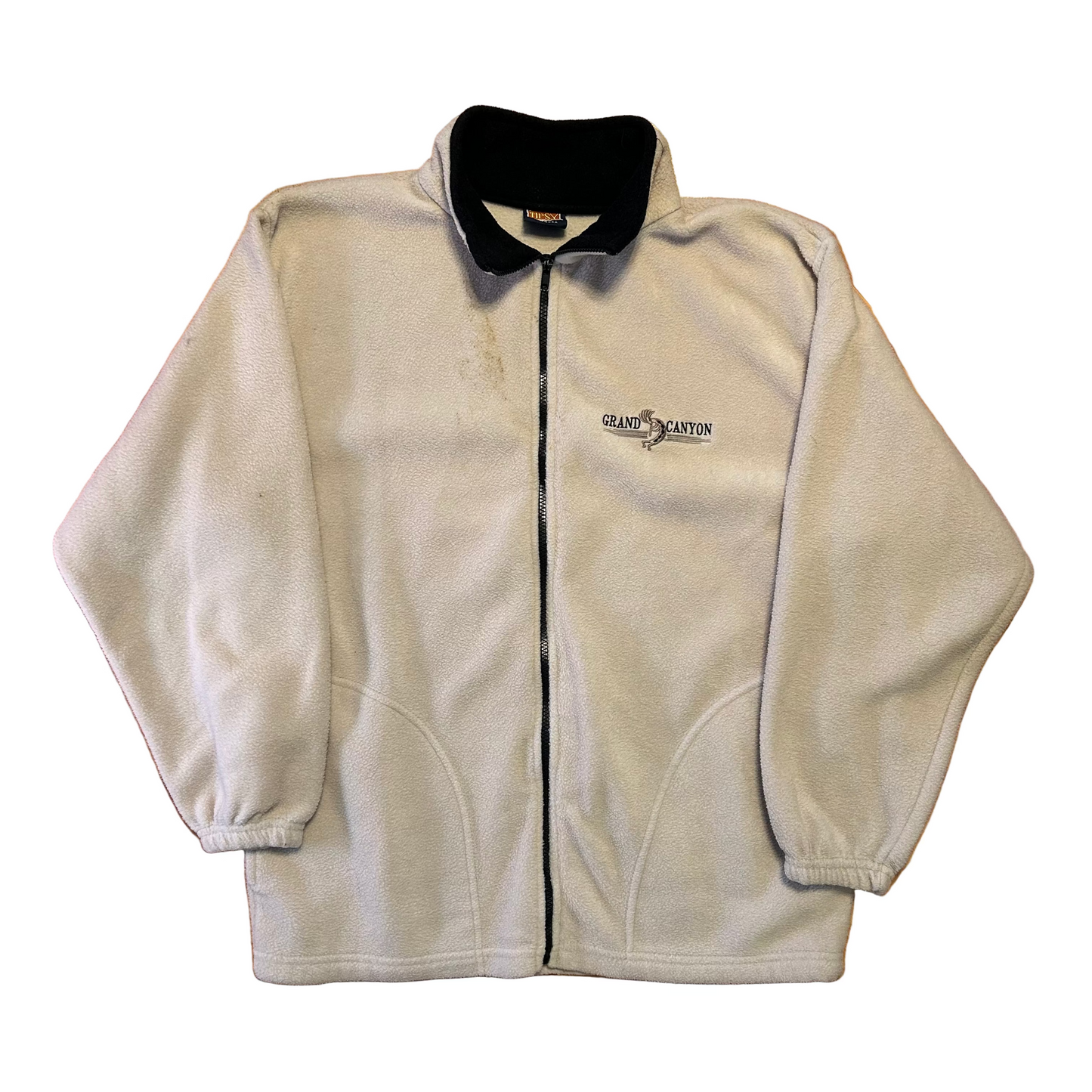 Grand Canyon Cream Zip Up Fleece Sweatshirt - Large - 23" x 28"