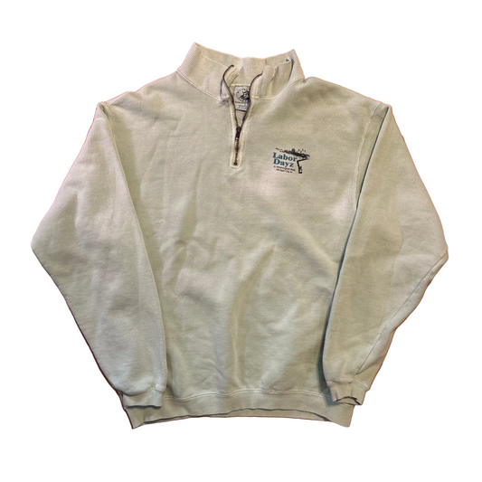 Mint Green Labor Dayz Michigan City Indiana Quarter Zip Sweatshirt - Large - 23" x 26.5"