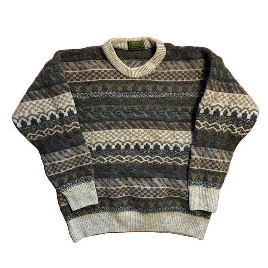 Brown Green Sweater - Medium - 20" x 22"